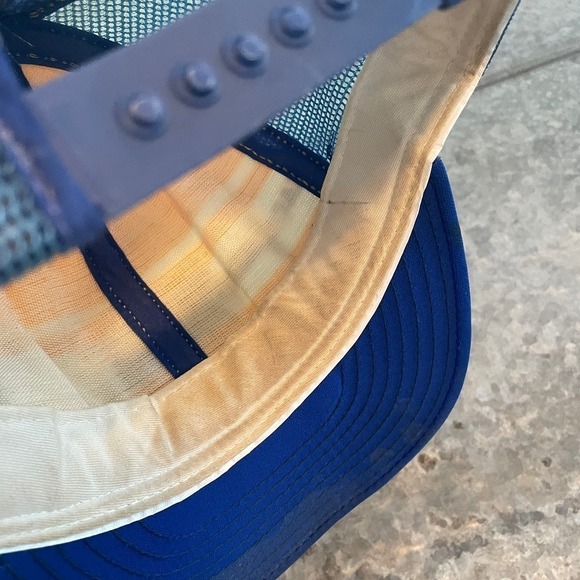 Vintage Sacramento Patch Snapback Trucker Hat USA Retro Blue Yellow Football - Picture 11 of 15